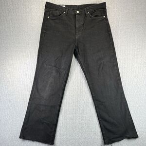 ZARA women (12) Straight Leg, black denim jeans classic rock 'n'‎ roll pants